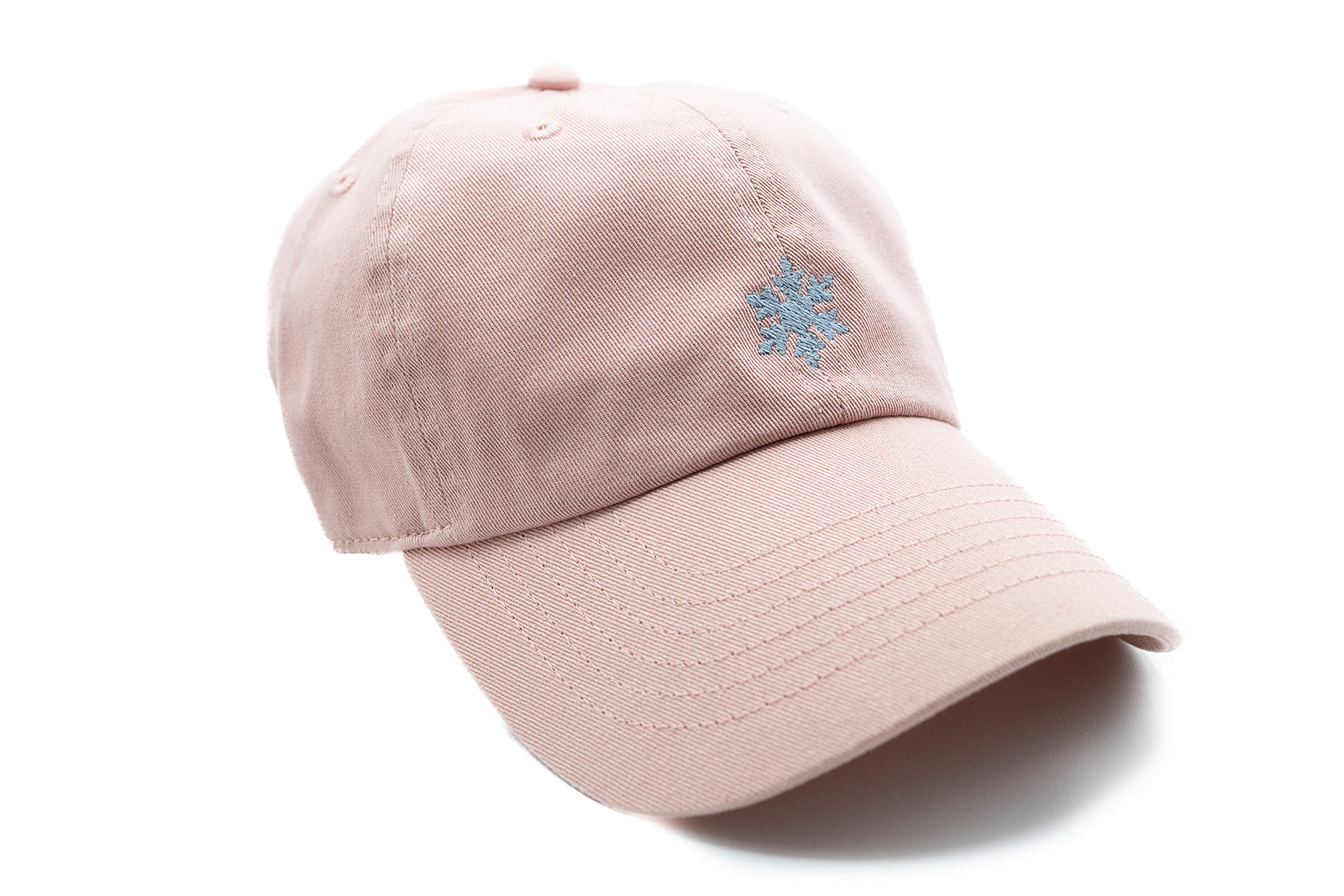 Dusty Rose Tiny Holiday Snowflake Baseball Hat
