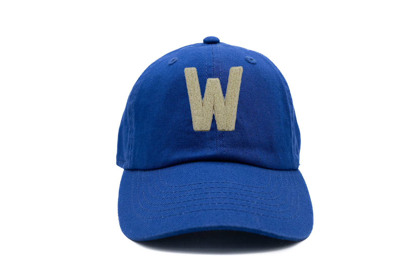 Cream Terry Letter Patch Baseball Hat