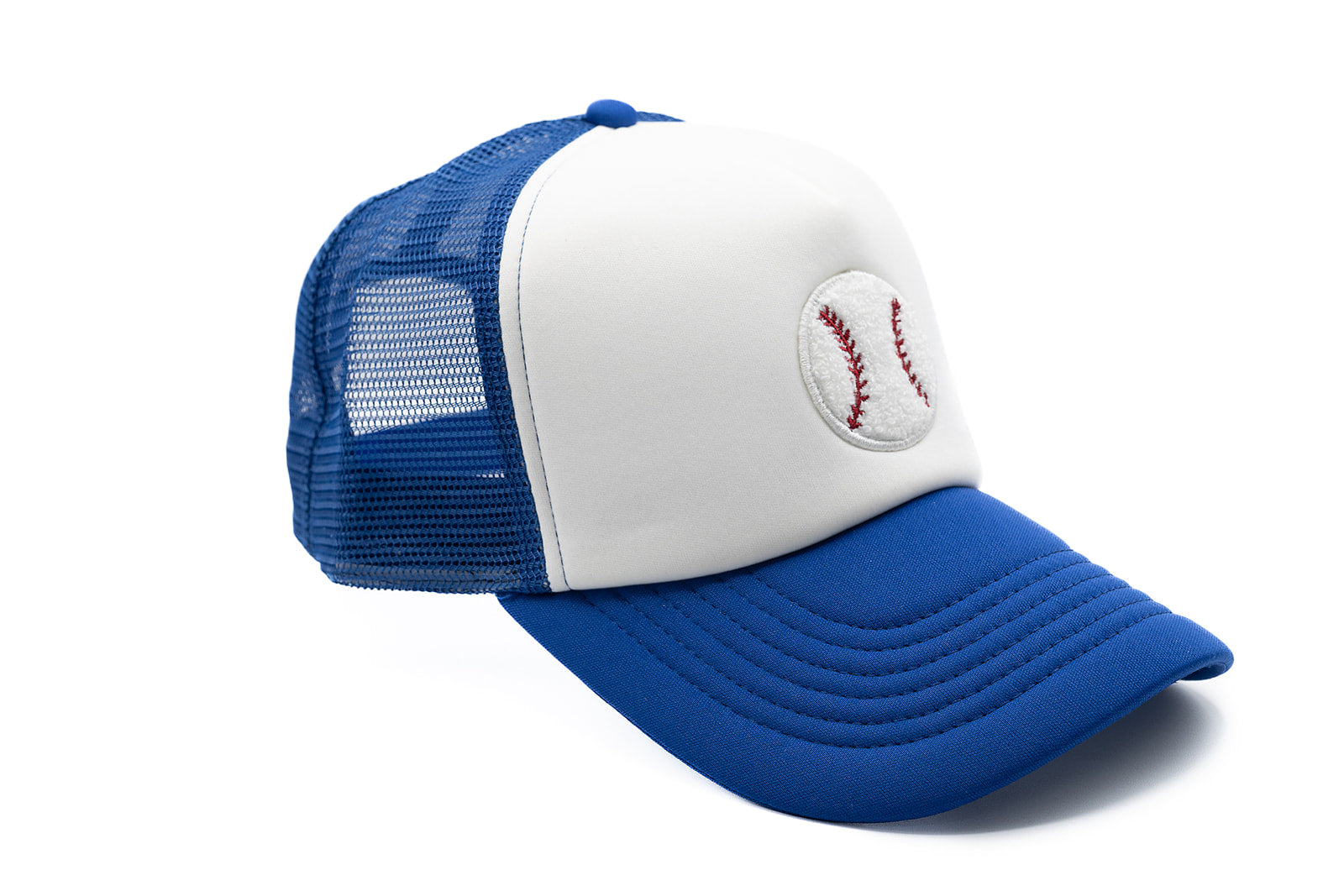 Royal Blue & White Foam Trucker Terry Baseball Hat