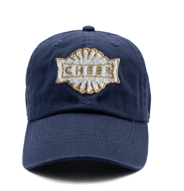 Navy Ponytail Hat + Terry Cheer Patch