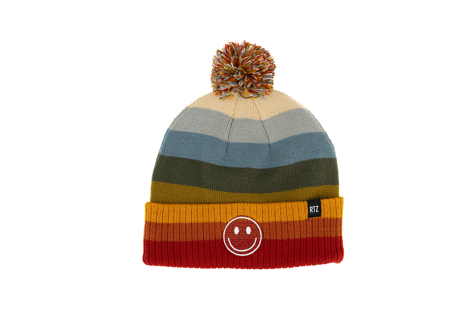 Sedona Stripe Smiley Pom Pom Hat