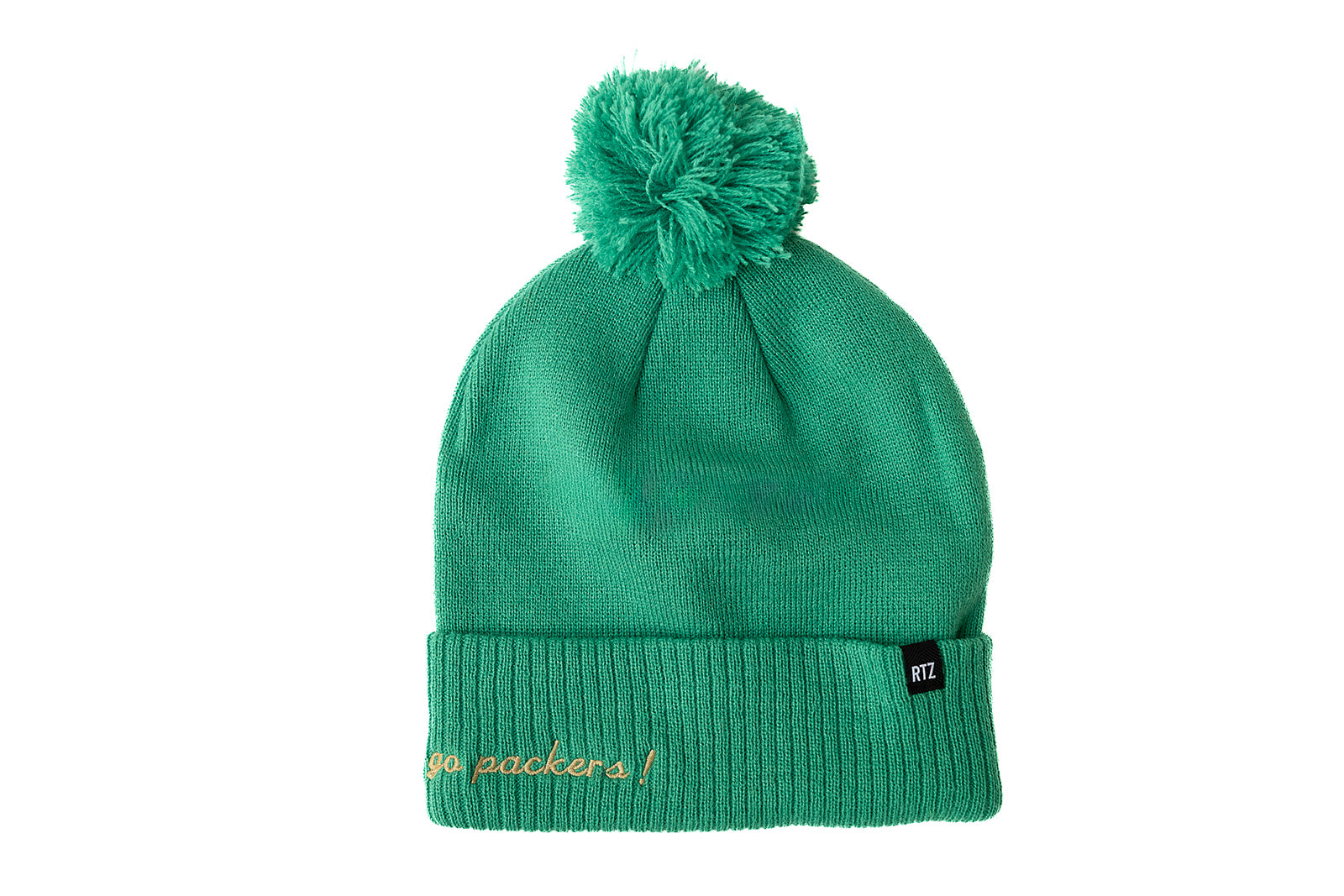 Custom Text Spearmint Pom Pom Hat