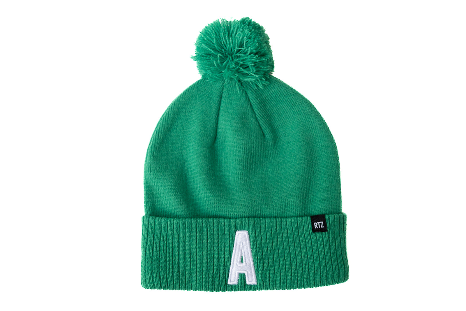 Spearmint Letter Pom Pom Hat
