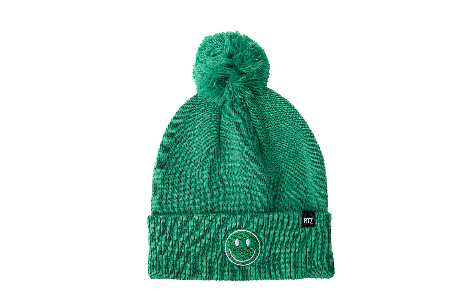 Spearmint Smiley Pom Pom Hat