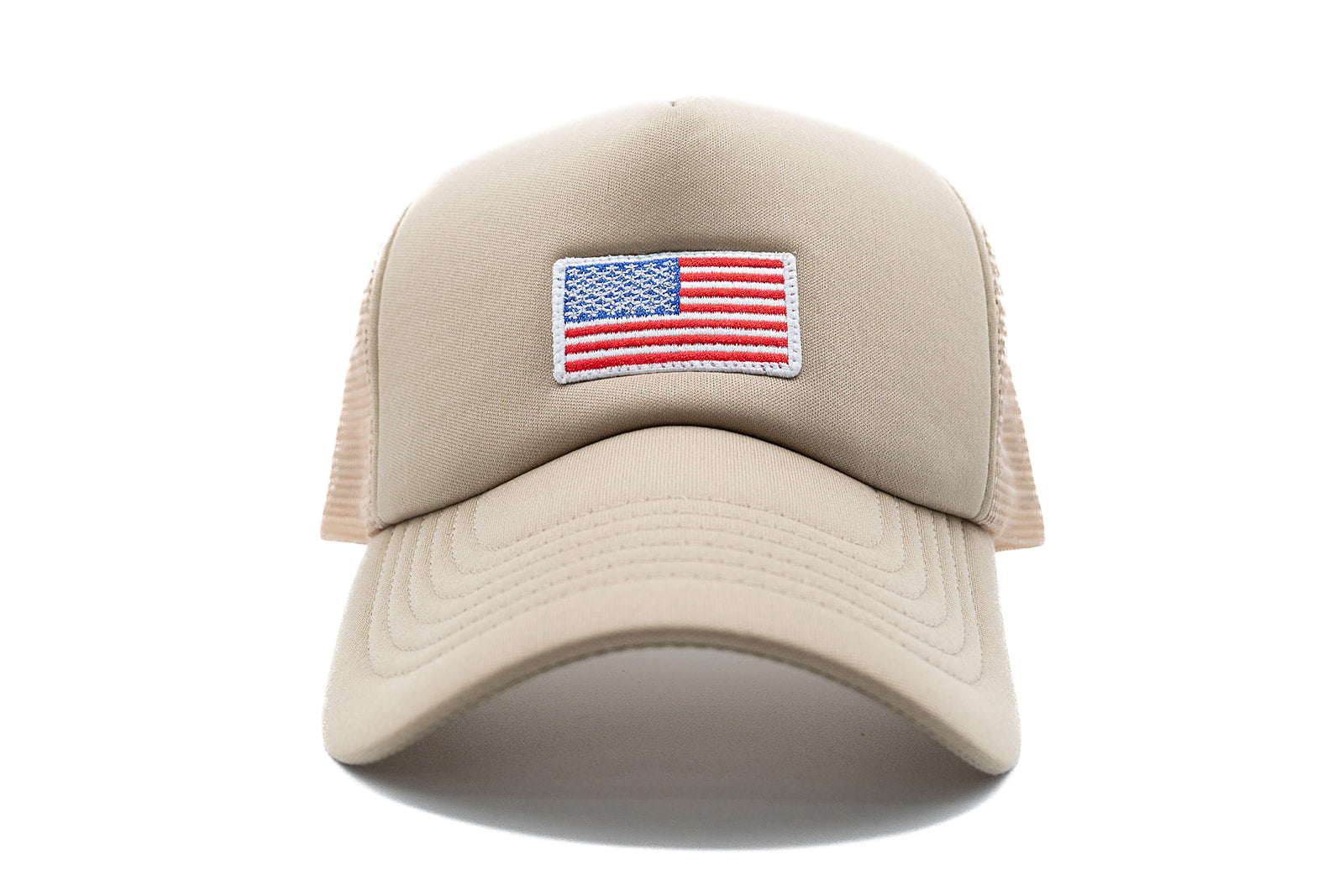 Khaki Foam Trucker Flag Hat