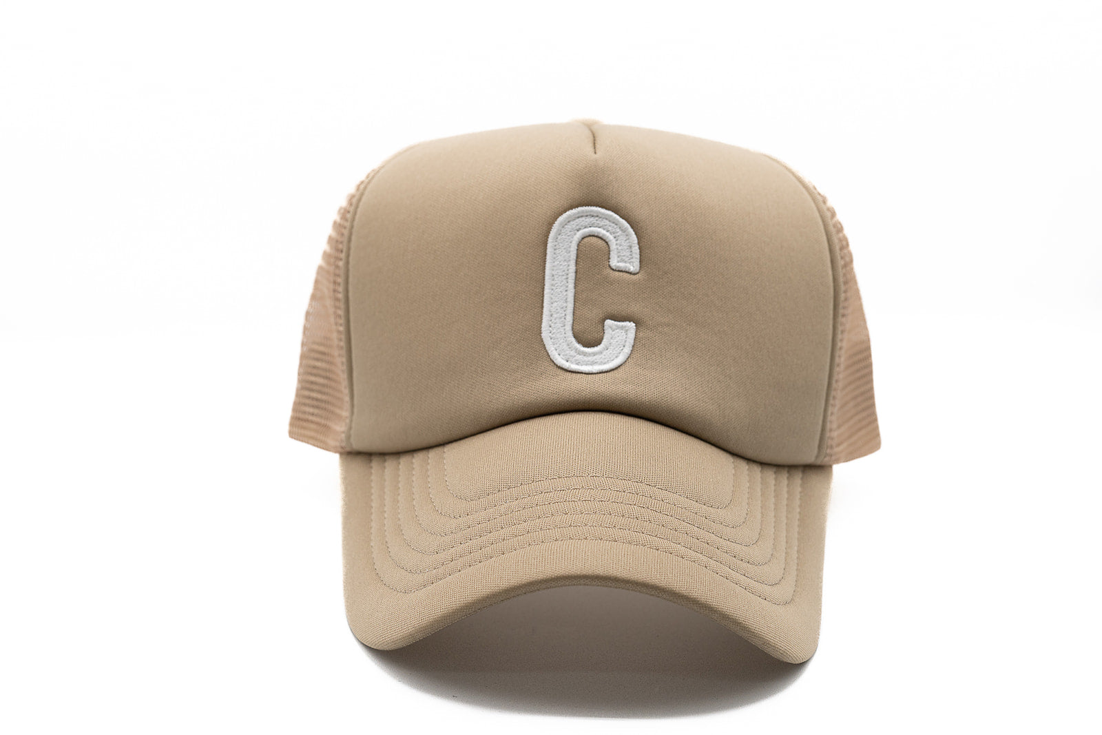 Khaki Foam Letter Trucker Hat