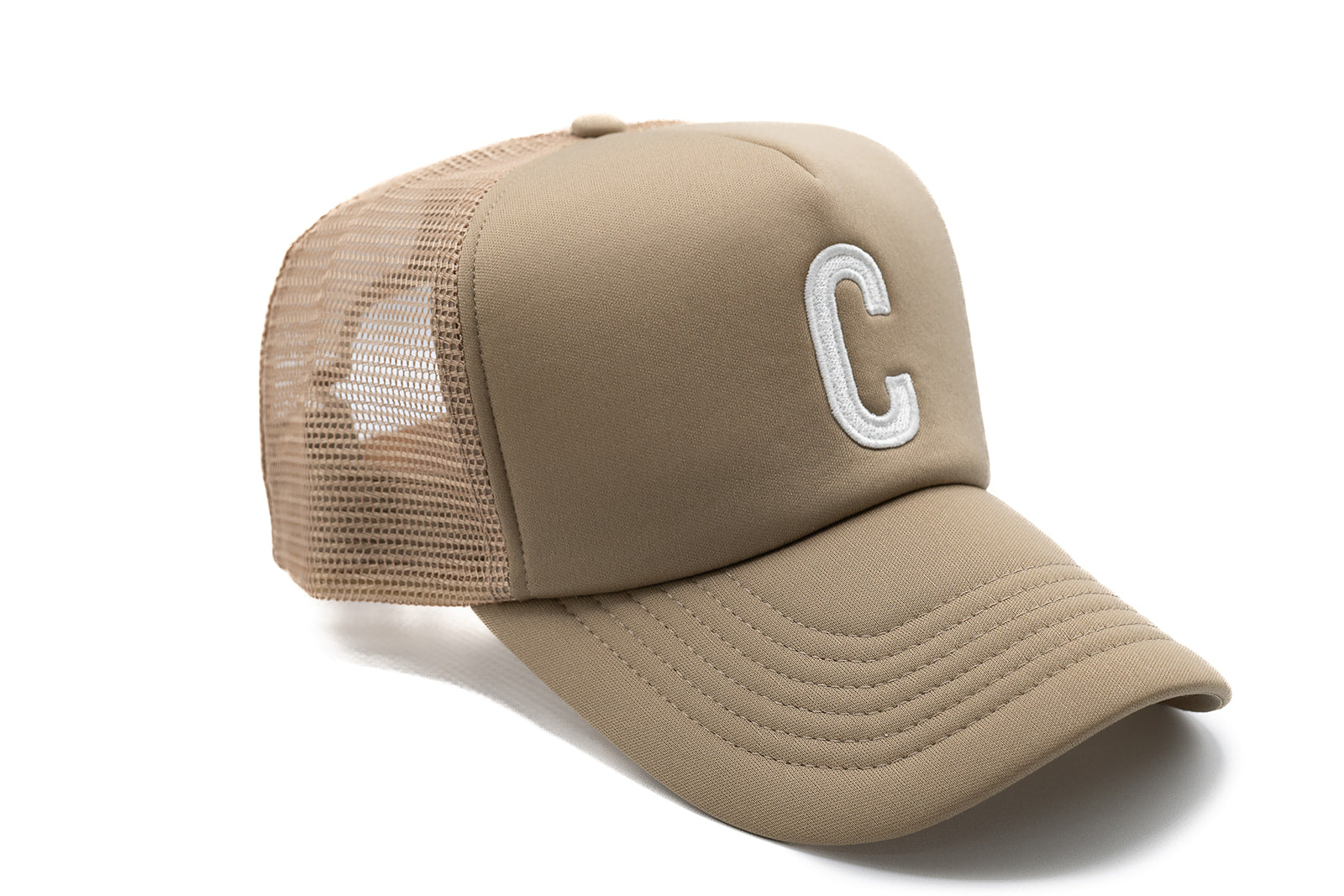 Khaki Foam Letter Trucker Hat