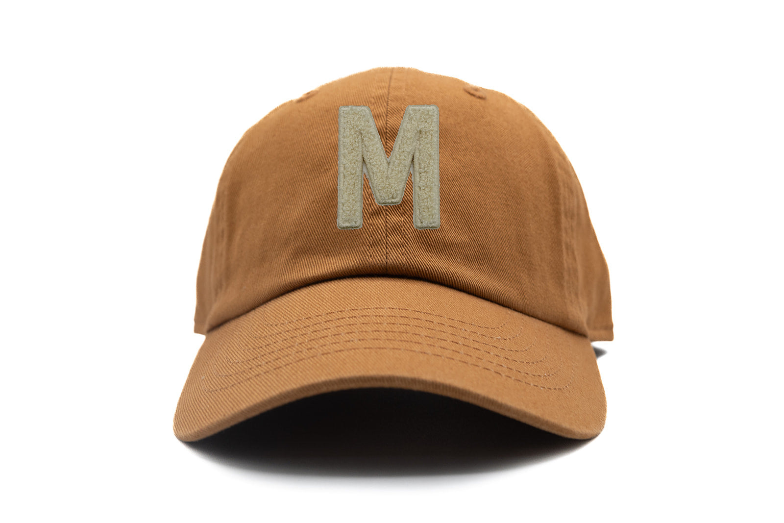 Cream Terry Letter Patch Baseball Hat