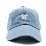 Tiny White Bow Baseball Hat