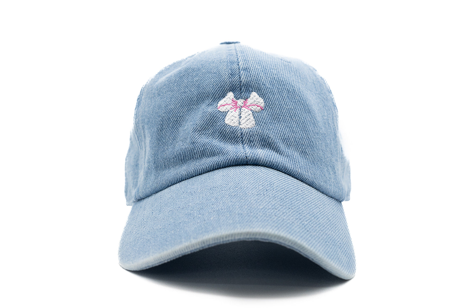 Denim Tiny White Bow Hat