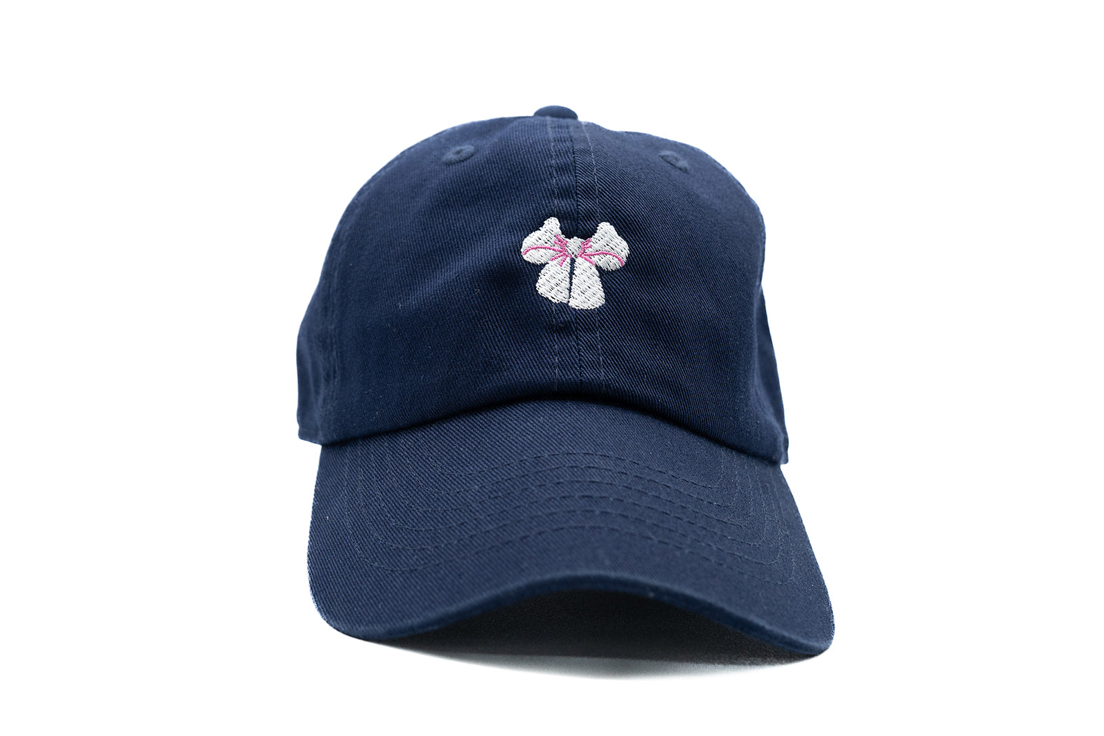 Tiny White Bow Baseball Hat