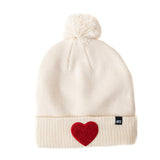Terry Heart Patch Pom Pom Hat
