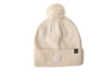 Vanilla Smiley Pom Pom Hat
