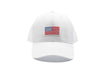 White Snapback Hat + Flag Patch