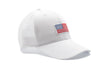 White Snapback Hat + Flag Patch