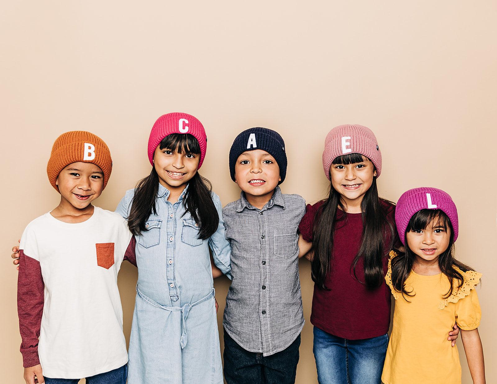 Polar Blue Letter Beanie