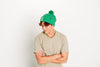 Spearmint Letter Pom Pom Hat