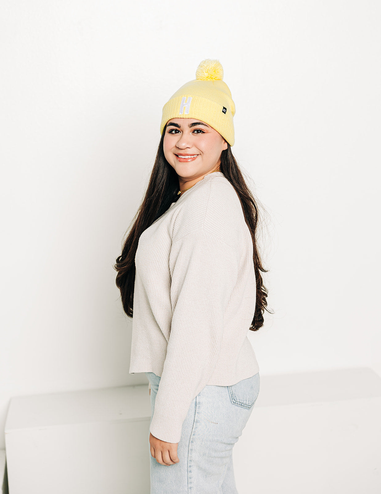 Butter Letter Pom Pom Hat