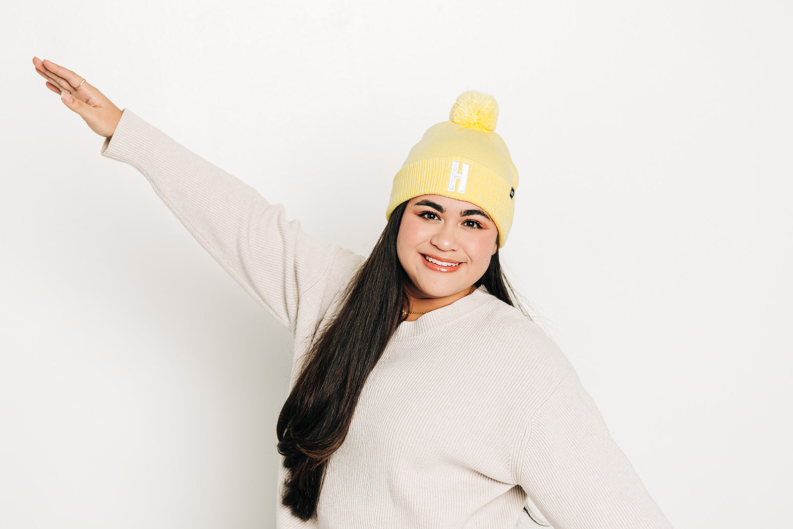 Butter Letter Pom Pom Hat