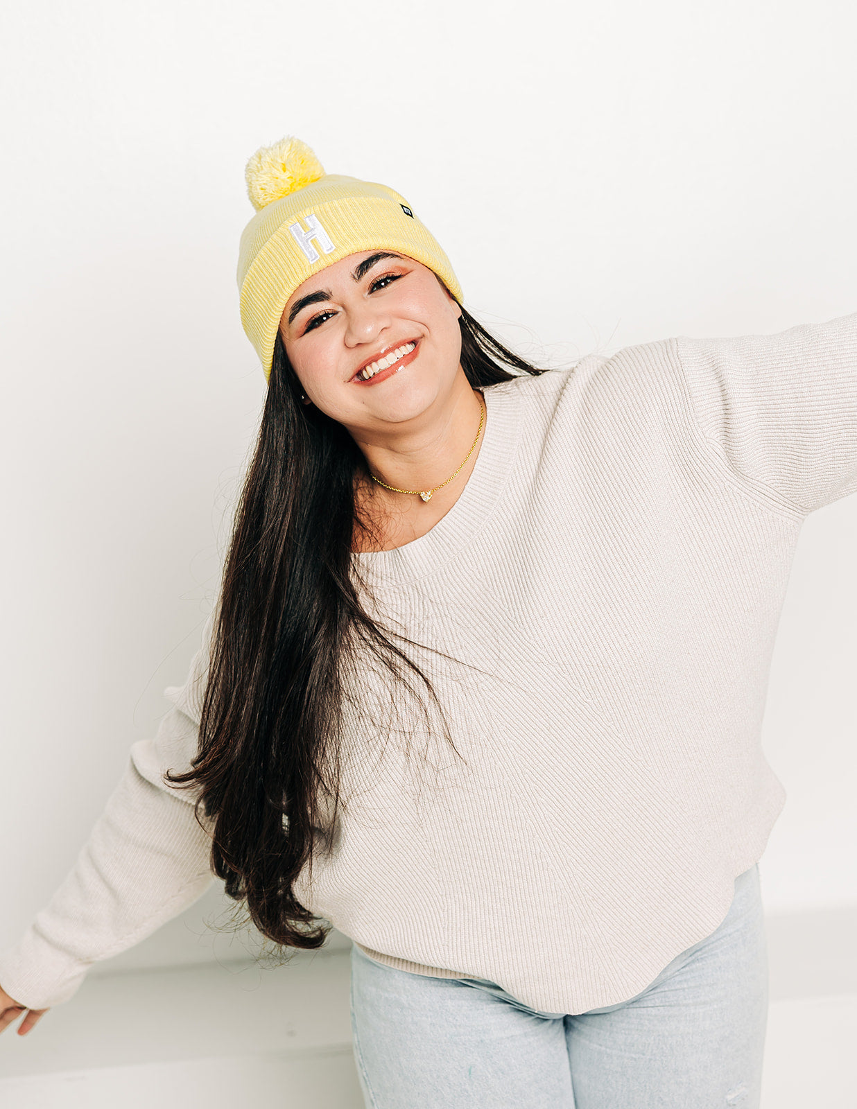 Butter Letter Pom Pom Hat