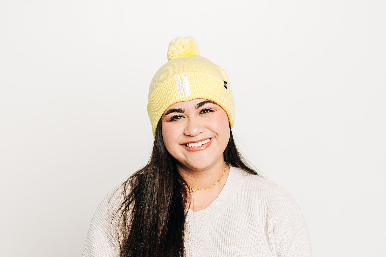 Butter Letter Pom Pom Hat