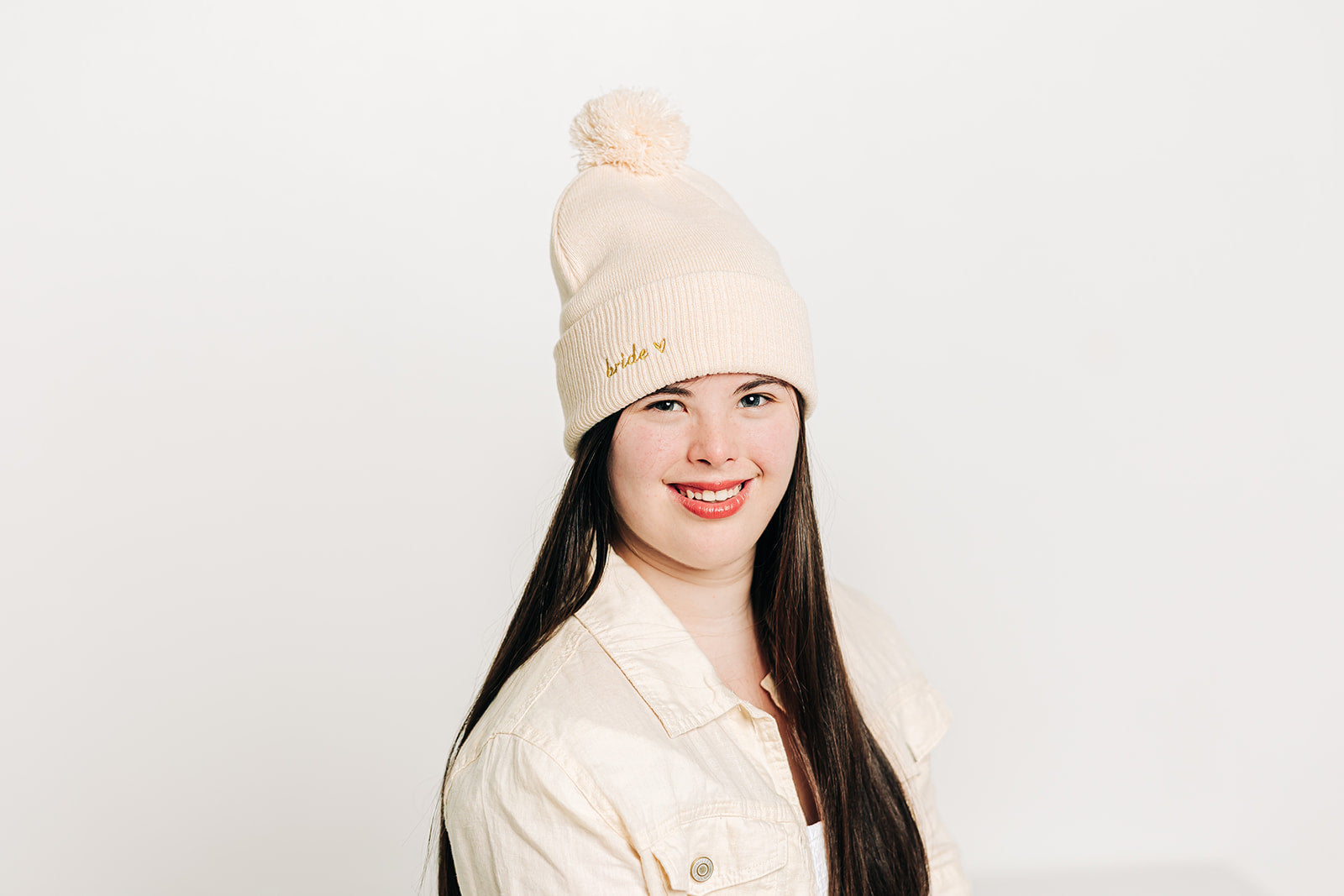 Custom Text Vanilla Pom Pom Hat