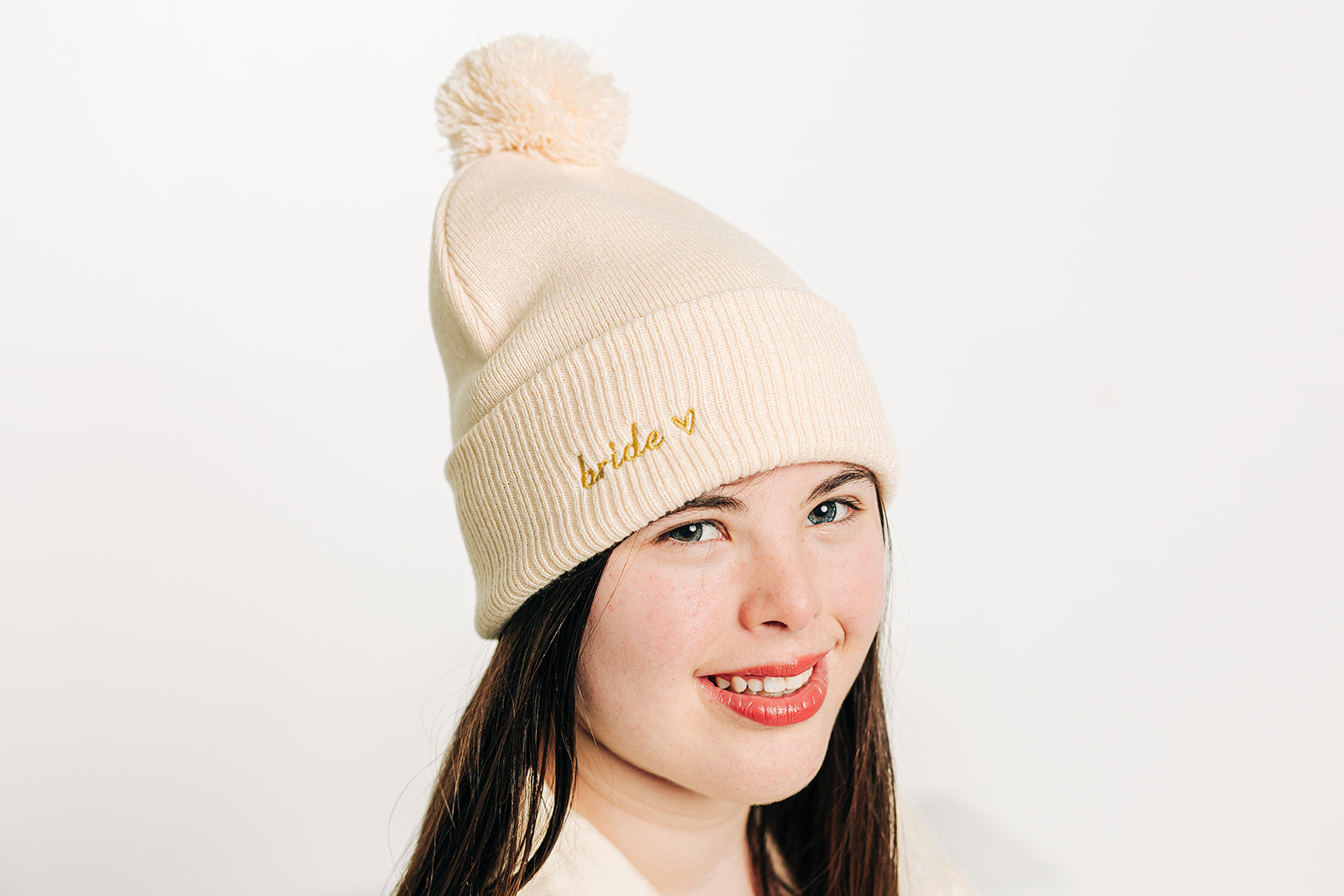 Custom Text Vanilla Pom Pom Hat