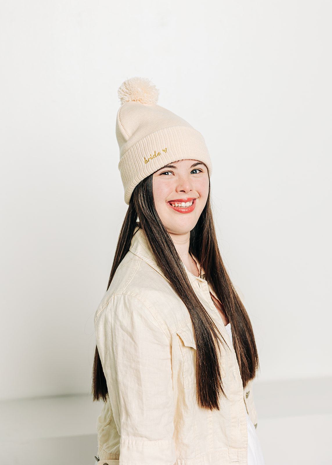 Custom Text Vanilla Pom Pom Hat