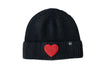 Black Terry Heart Beanie