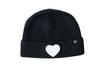 Black Terry Heart Beanie