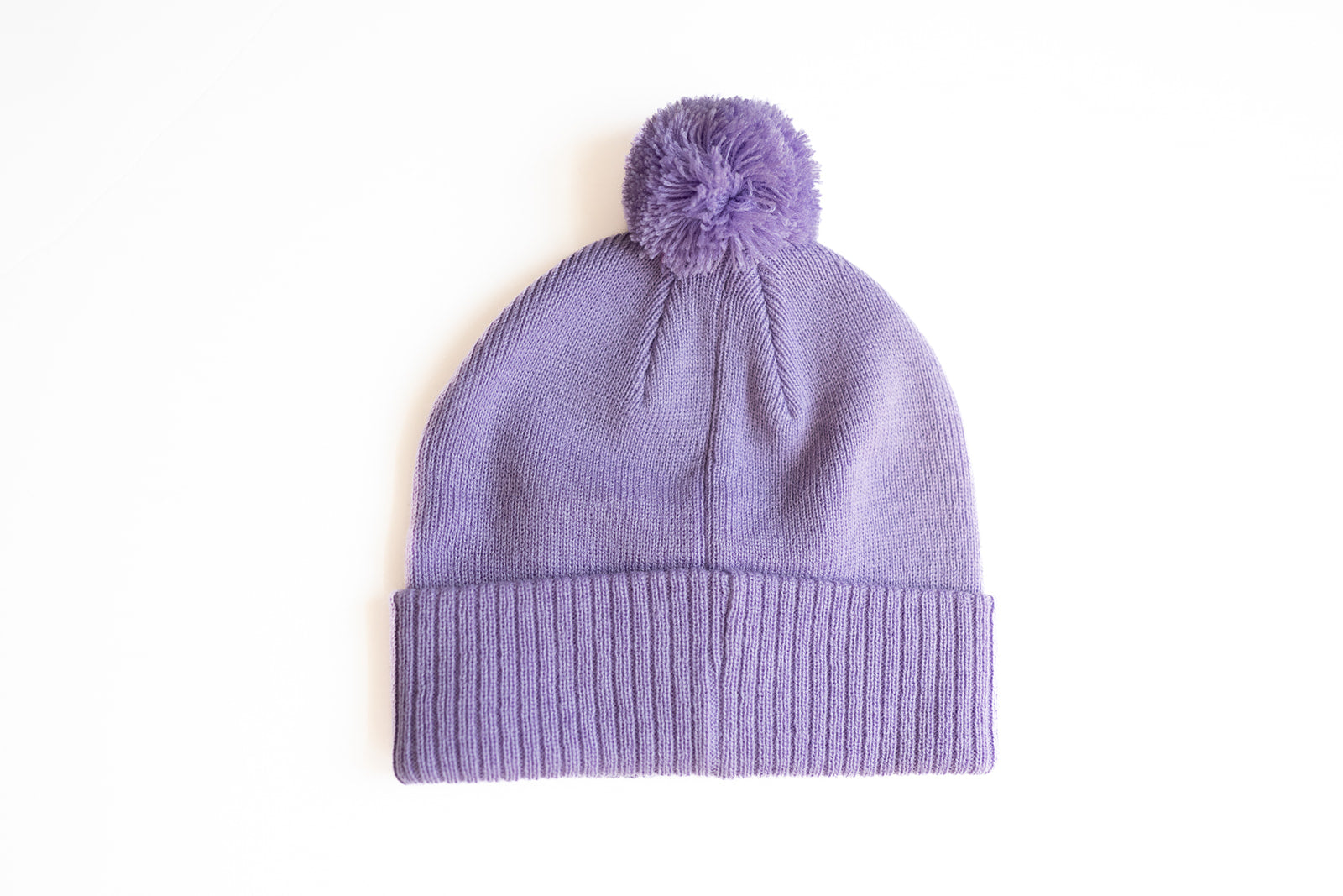 Purple Letter Pom Pom Hat
