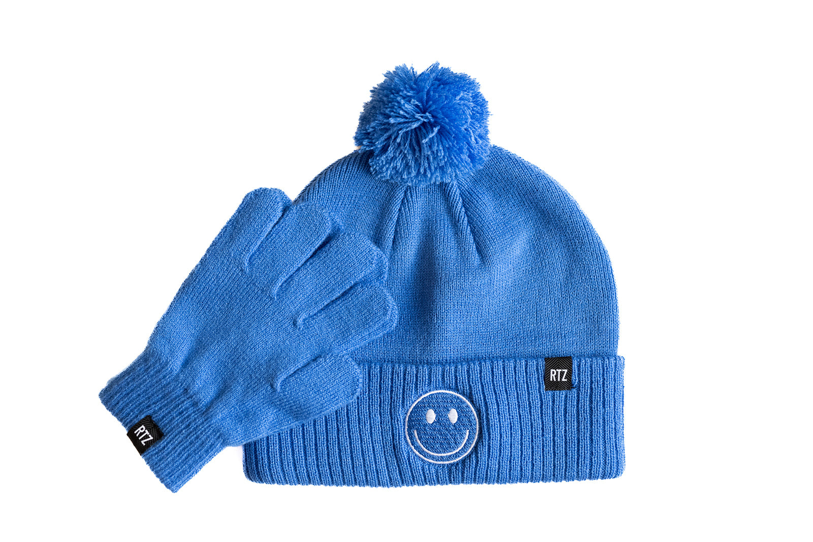 Cobalt Letter Pom Pom Hat