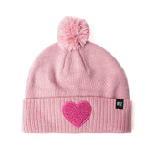 Terry Heart Patch Pom Pom Hat