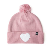 Terry Heart Patch Pom Pom Hat