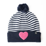 Terry Heart Patch Pom Pom Hat