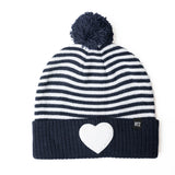 Terry Heart Patch Pom Pom Hat