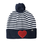 Terry Heart Patch Pom Pom Hat