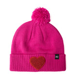 Terry Heart Patch Pom Pom Hat