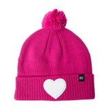 Terry Heart Patch Pom Pom Hat