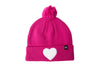 Hot Pink Terry Heart Pom Pom