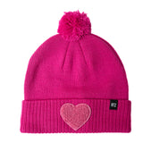 Terry Heart Patch Pom Pom Hat