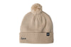 Custom Text Tan Pom Pom Hat