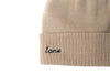 Custom Text Tan Pom Pom Hat