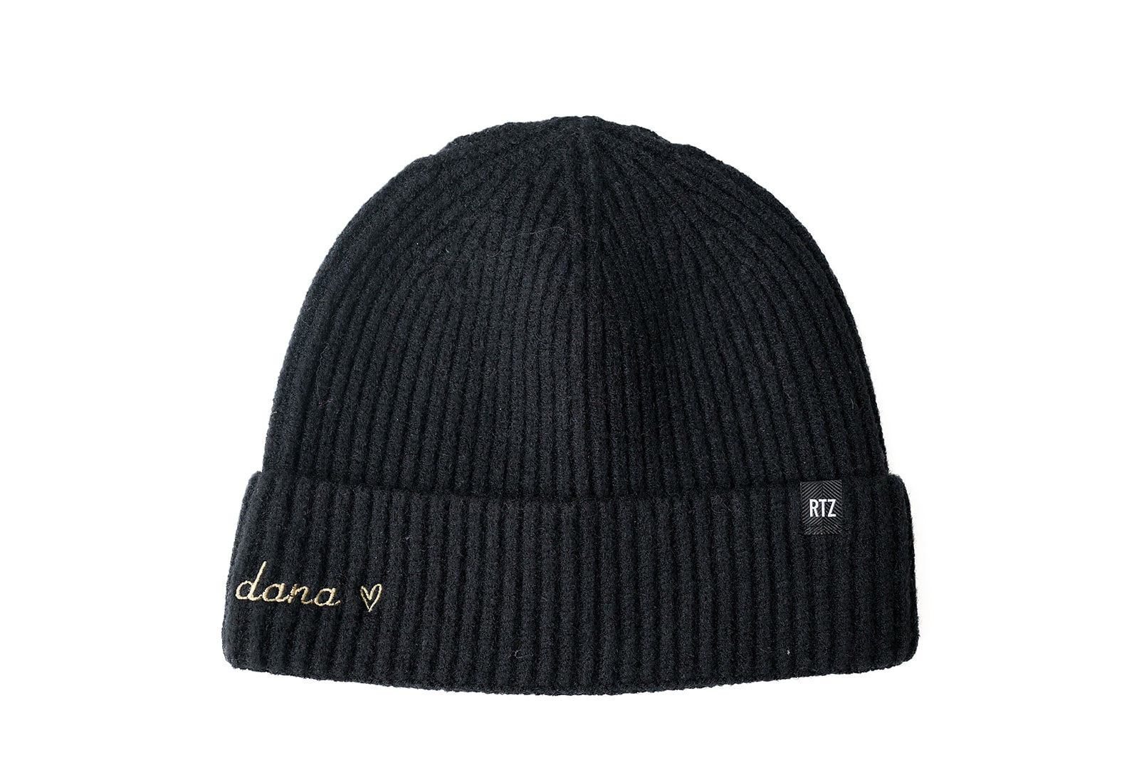 Custom Text Black Beanie