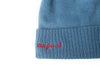 Custom Text Blue Pom Pom Hat