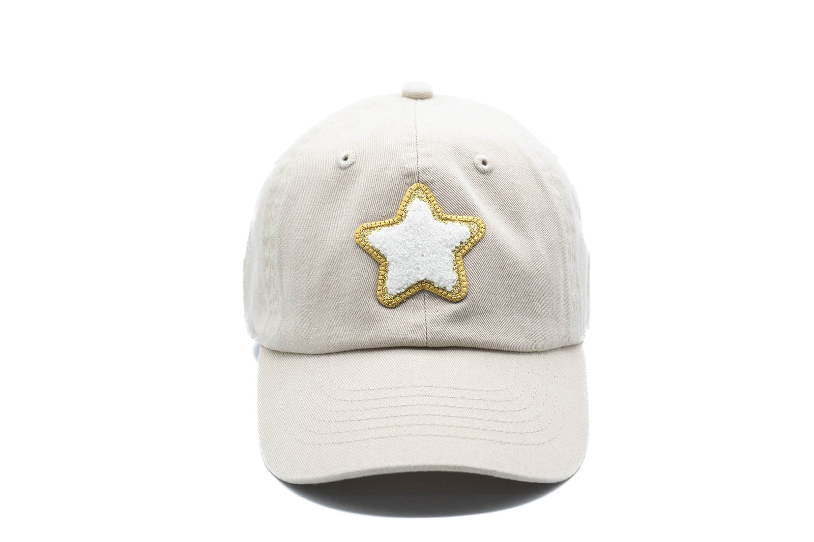 Glitter Gold Terry Star Patch Hat