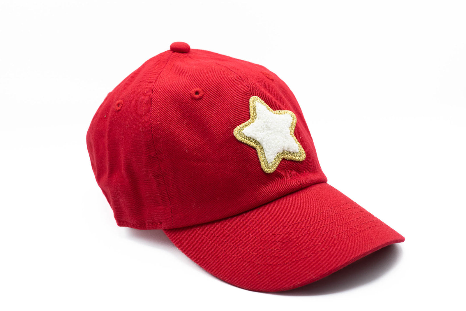 Red Glitter Gold Terry Star Hat