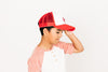 Red &amp; White Foam Trucker Firetruck Hat