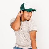 Dark Green & White Letter Trucker Hat