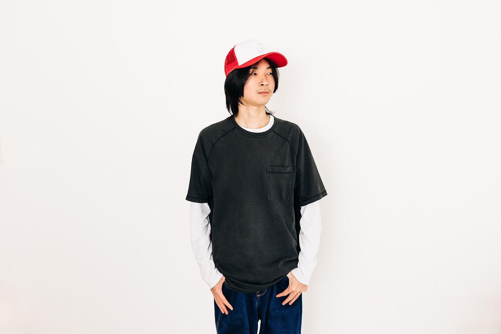 Red &amp; White Foam Letter Trucker Hat